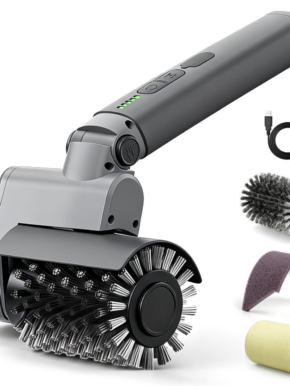 NEW Grill Brush 3-in-1 Kit Cordless BBQ Cleaner with Reinforced Safe 2